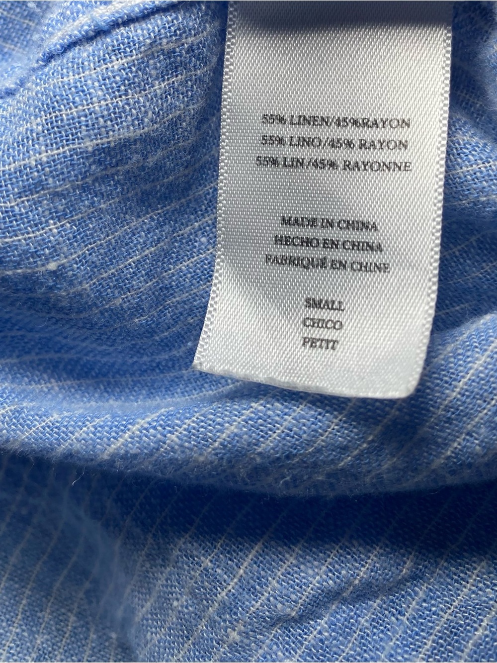 Rails Charli Button Down Shirt Stripe Semi Sheer Linen Blue White Size Small - Picture 8 of 8